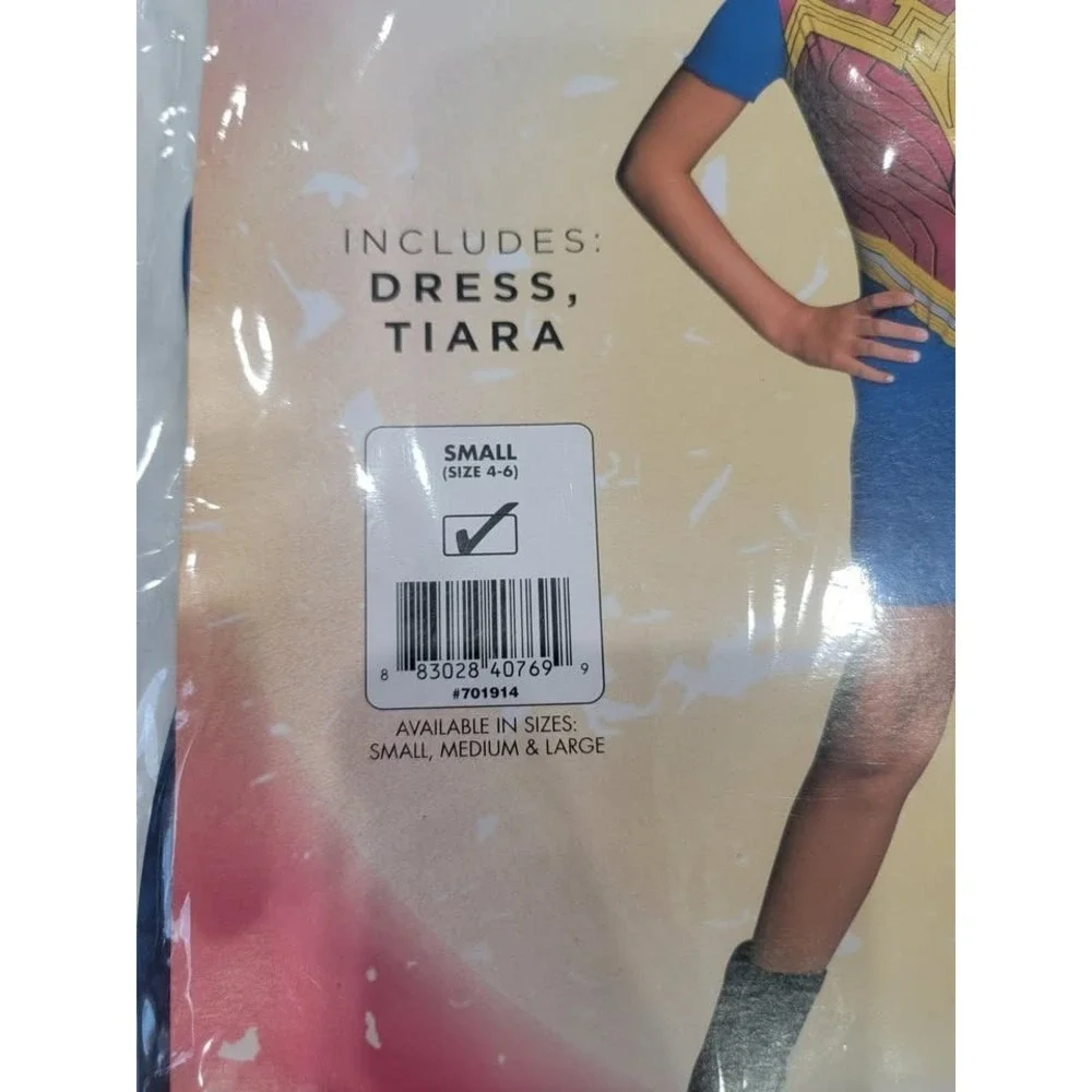 WW84 Wonder Woman Dress Tiara‎ Child Costume S 4-6